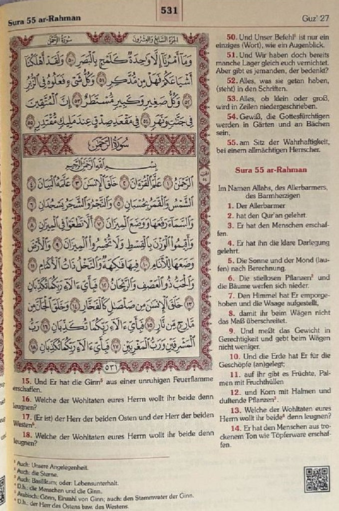 Medina Quran und seine ungefähre Bedeutung in deutscher Sprache