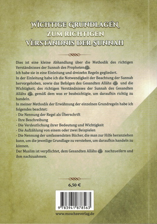wichtige Grundlagen zum richtigen Verständnis der sunnah