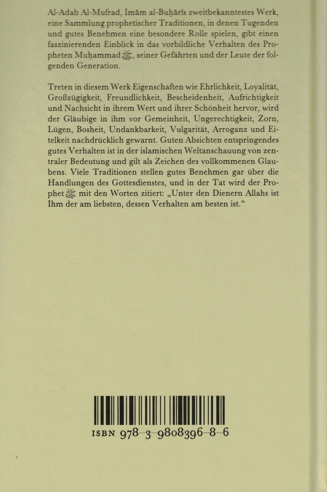 Al-Adab Al-Mufrad - Das Buch des guten Benehmens - Al Bukhari