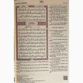 Medina Quran und seine ungefähre Bedeutung in deutscher Sprache